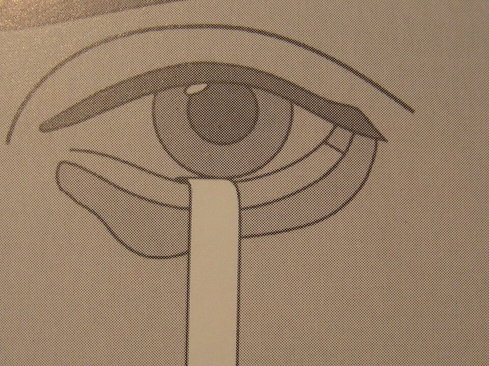 Ilustração do teste de Schirmer. Imagem ilustrativa.
