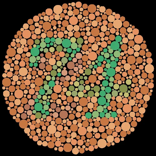 Exemplo de prancha para avaliação de cores. Imagem ilustrativa.